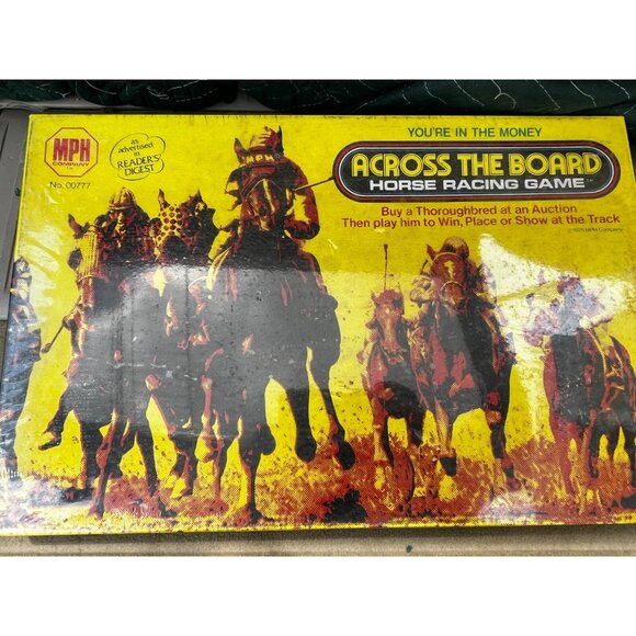 Vintage 1975 ACROSS THE BOARD HORSE RACING GAME BY MPH NO 00777 New Sealed